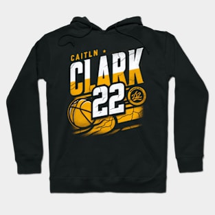 Caitlin Clark 22 Distressed Vintage effect Hoodie